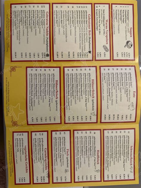 Speisekarte von Mai-Linh Asia Bistro restaurant, Stralsund