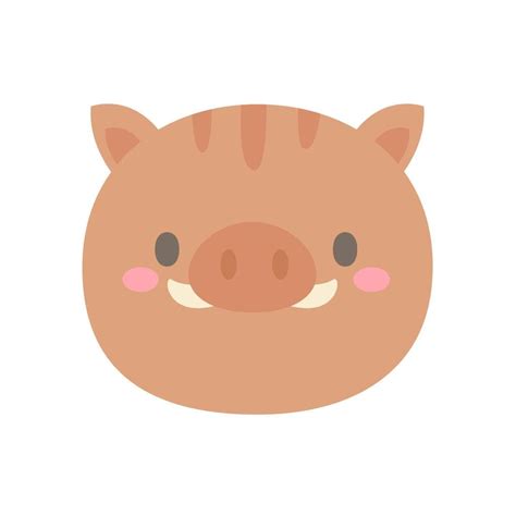 Wild boar vector. cute animal face design for kids 13156002 Vector Art ...