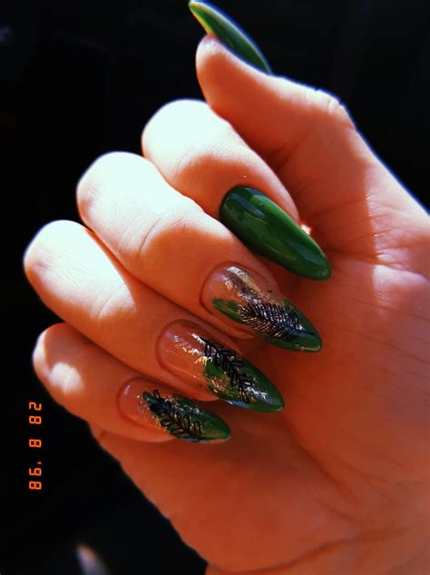Маникюр. Идеи маникюра. Зелёный маникюр | Nails, Beauty