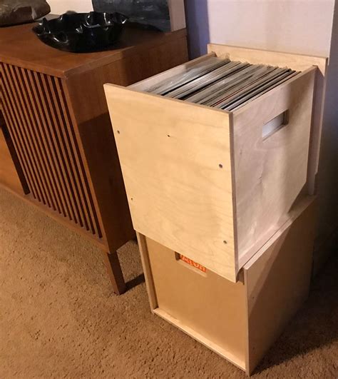 set   proper record storage cubes vinyl record crate stack