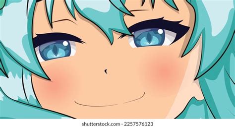 Cute Vector Anime Girl Face Stock Vector (Royalty Free) 2257576123 ...