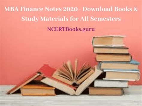 mba finance notes    semesters studymaterial books