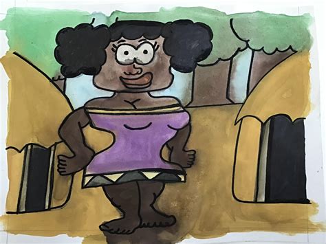 Ebony Cartoon Woman Drawing. : r/Illustration
