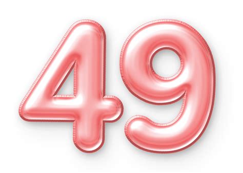 49 Number Balloon Pink 24652218 PNG