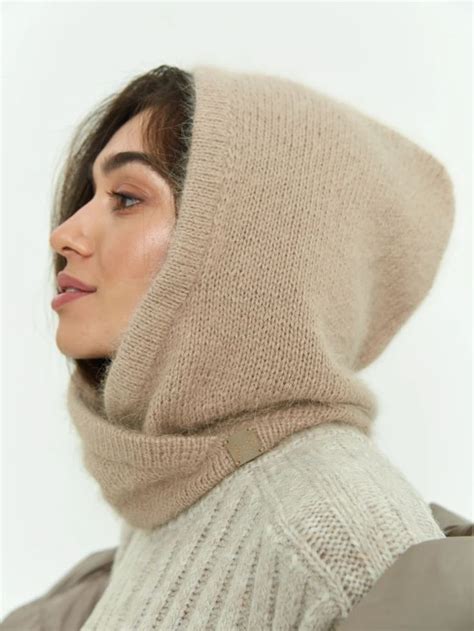 Knitted Hooded Scarf Hoodie and Scarf Knit Hooded Scarf | Etsy | Knit ...