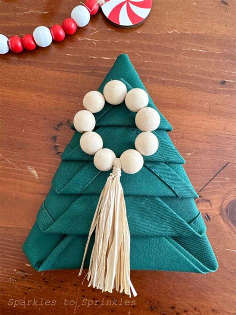 How To Fold Christmas Tree Napkins - Sparkles to Sprinkles