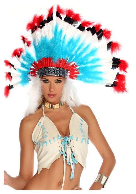 Red, White, and Blue Native American Headdress