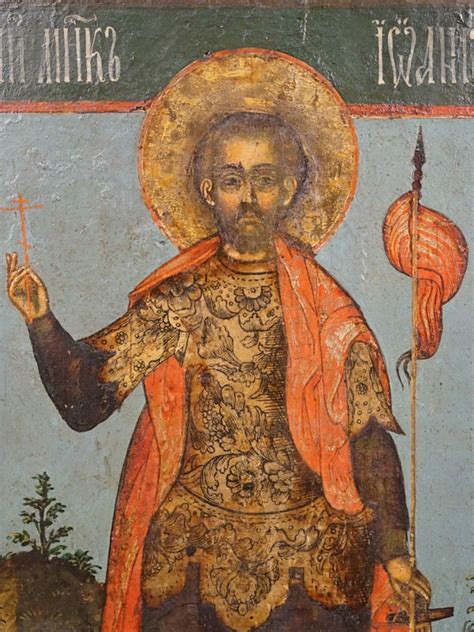 Икона «Святой Великомученик Иоанн Воин», дерево, левкас, темпера, конец ...