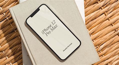 IPhone 12 Pro Max Photoshop PSD Mockup | Minimalist Neutral Beige Boho