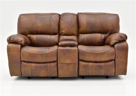 Legend POWER Leather Reclining Loveseat - Brown | Home Furniture