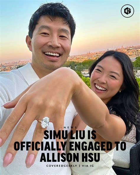 CoveredGeekly - Simu Liu is engaged to Allison Hsu 💍 via IG | Facebook