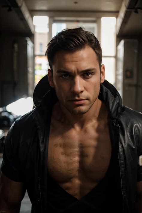 A close up of a man in a black jacket posing for a picture - SeaArt AI