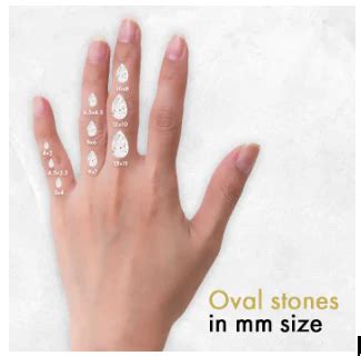 OVAL DIAMOND SIZE CHART ON HAND - Honey & Goldies