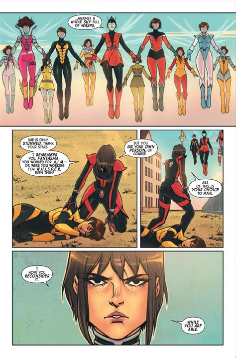 Janet and Nadia van Dyne face a whole swarm of evil Wasps in Wasp #2