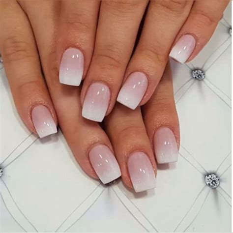 Faded French Tip Square Nails