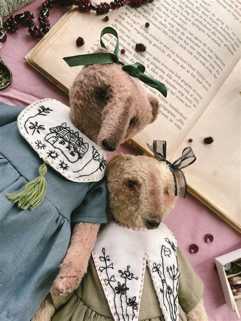handmade unique collectible teddy bear doll   viscose etsy