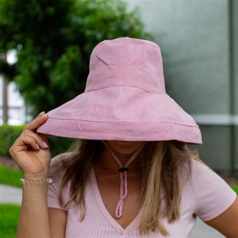 Wide Brim Bucket Hat Women Solid Pattern Summer Sun Protection Cap ...