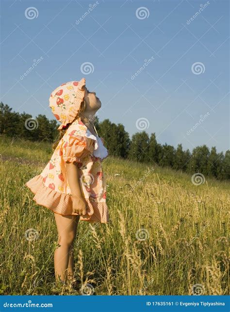 Girl looking at the sky stock image. Image of babe, lass - 17635161