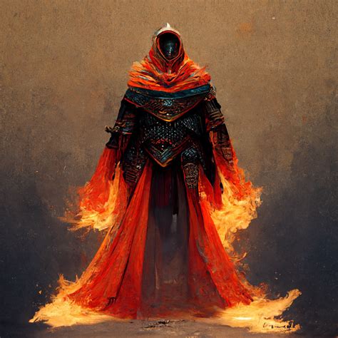 I asked Midjourney AI to create a warrior wearing a fire cape. Thought ...