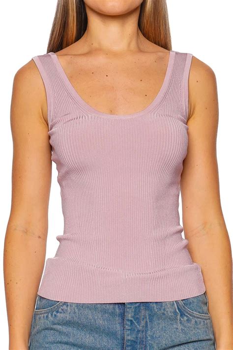 ribbed dusty pink scoop neck tank loladre