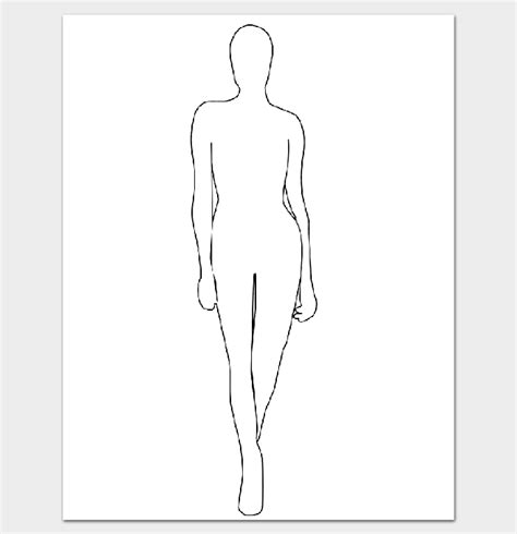printable female body outline templates dotxes