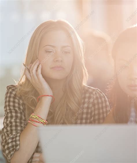 university students  laptop stock image  science