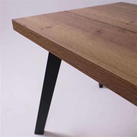 Стол Angle 140 раздвижной, 1400(1800)*850, Дуб Галифакс/Черный купить ...