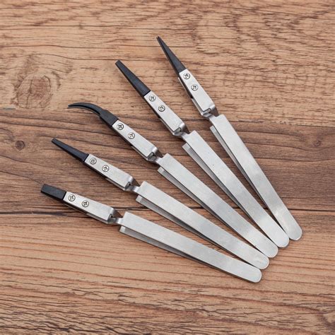 Ceramic Tweezer Kit Precision Reverse Tweezers Heat Resistant Tweezers Removable for Head 135mm ...