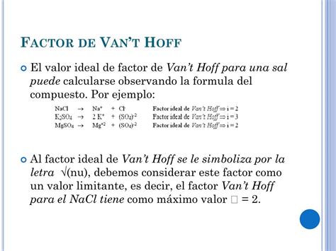 Fator De Van T Hoff - PPT - Dilución de soluciones y propiedades coligativas PowerPoint ...