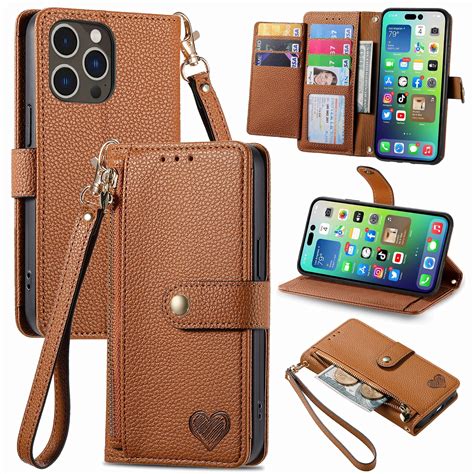 ELEHOLD Wallet Case for iPhone 15 Pro Max, RFID Blocking 7 Card Slots