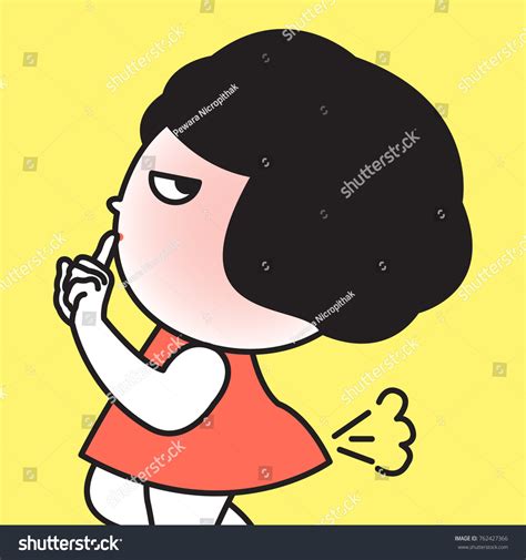 Shy Girl Trying Hide Her Farts Stock Vector (Royalty Free) 762427366
