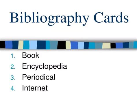 PPT - Bibliography Cards PowerPoint Presentation, free download - ID ...