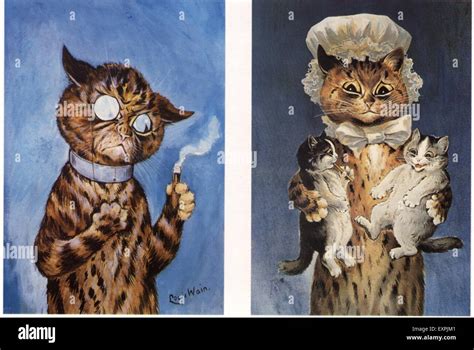 1930s UK Louis Wain Cats Book Plate Stock Photo - Alamy