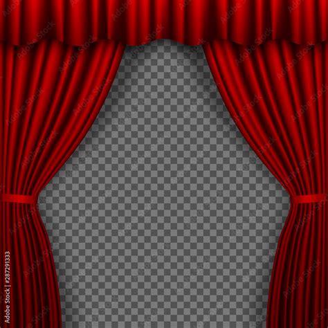 Red Stage Curtain Theatre Curtains On Transpa Background Vector ...
