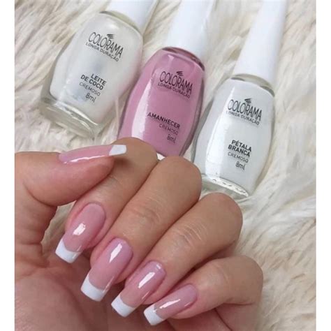 Cores De Esmalte Para Francesinha - Kit 3 Esmalte Colorama Francesinha, Leite de Coco , Amanhecer e Pétala ...