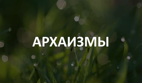 Архаизмы - определение, примеры, виды архаизмов