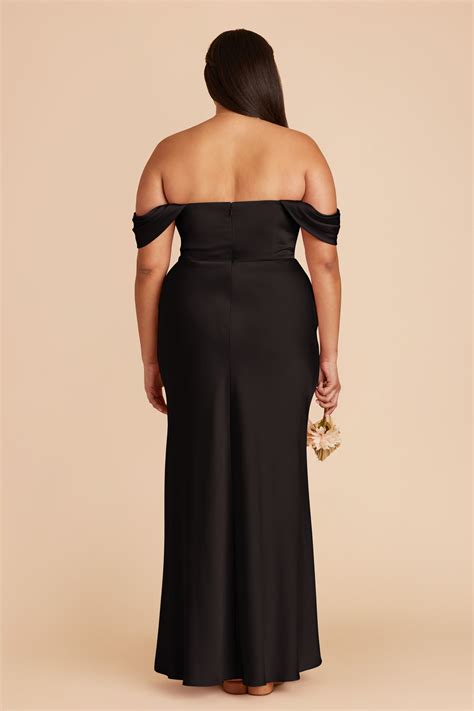 Mia Black Matte Satin Dress | Birdy Grey