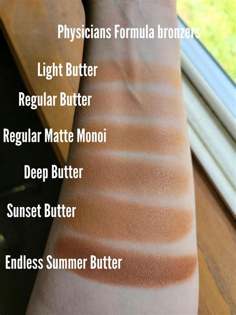 Swatches of all my Physicians Formula Bronzer on fair skin : r ...