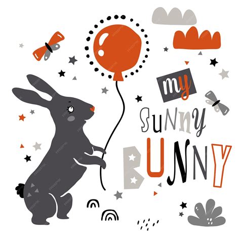 Premium Vector | Illustration of beautiful sunny bunny print