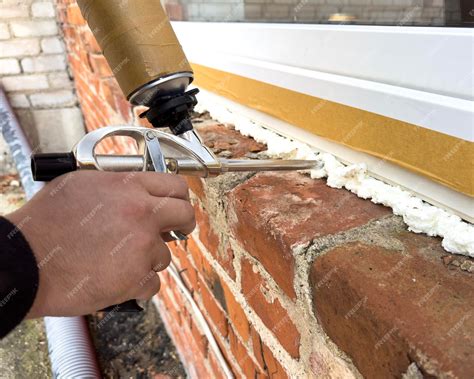 Premium Photo | Window installation the process of insulating windows