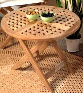 Folding Round Teak Patio Table - Betterimprovement.com