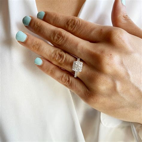 princess cut halo engagement ring 4