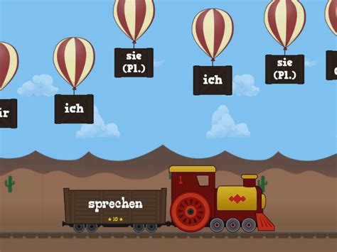 Das Verb "sprechen" - Balloon pop