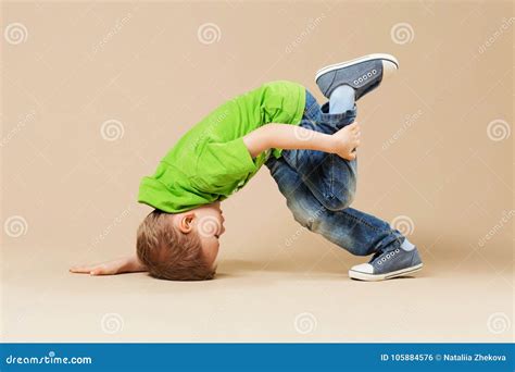 Break Dance Kids. Little Break Dancer Showing His Skills. Stock Photo ...