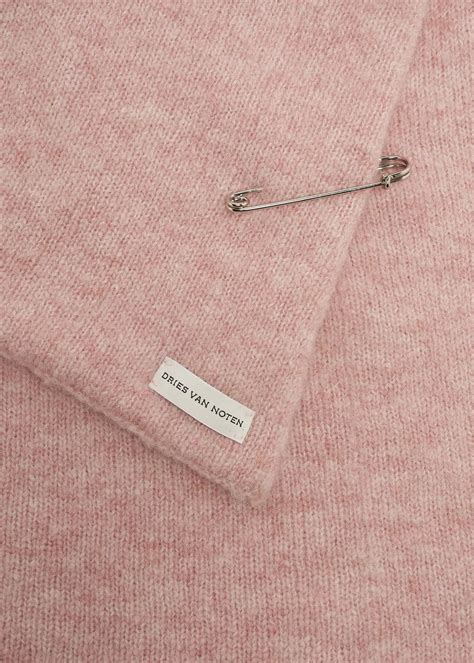 Dries Van Noten Teddy Safety-Pin Knit Scarf - Bergdorf Goodman