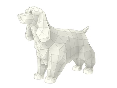 Model - Кокер-спаниель, кокер-спаниель papercraft, low poly кокер ...