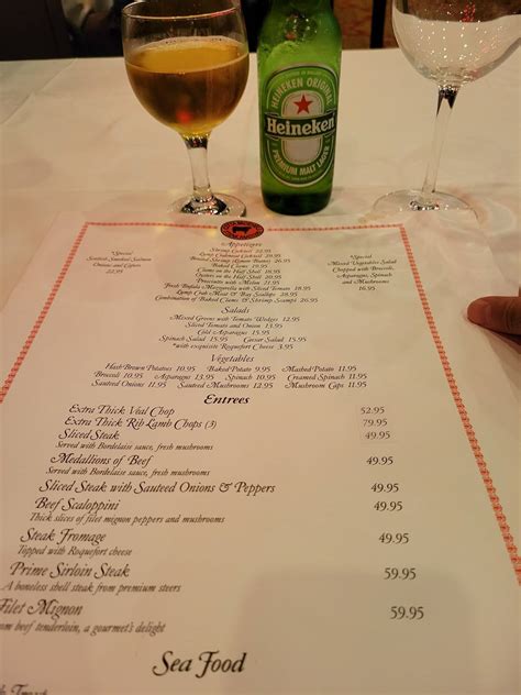 Menu at Sparks Steak House steakhouse, West New York