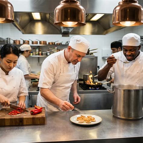 professional kitchen chefs cooking culinary excellence  action ai