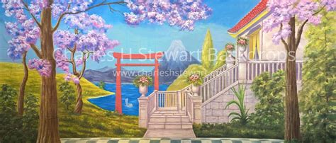 Oriental Landscape Backdrop For Rent by Charles H. Stewart