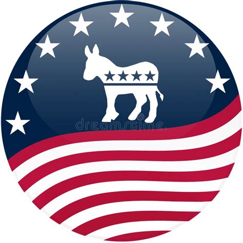 Democrat Button - Waving Flag Editorial Stock Image - Illustration of ...